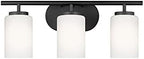 Generation Lighting 3-Light Oslo Bath Fixture Wall Lamp Midnight Black 41162EN3-112, Bathroom Light Fixture for Home Decor, Vanity Light Fixture Uses A19 Standard or LED Light Bulbs