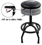 PONO 300-Pound Adjustable Height Bar Stool, Pneumatic Swivel Bar Stool, 360 Degree Swivel, Heavy Duty Steel Frame Stool Perfect for Home, Bar, Garage and Shop, Black