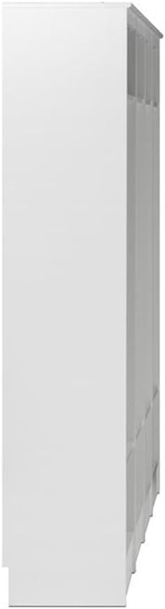 Prepac Narrow Coat Rack Freestanding Hall Tree with 3 Hooks, Entryway Furniture for Coat & Shoe Storage, Entryway Organization with Adjustable Shelf, 14.75"W x 72.5"H x 15.5"D, Set of 4, White