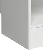 Prepac Narrow Coat Rack Freestanding Hall Tree with 3 Hooks, Entryway Furniture for Coat & Shoe Storage, Entryway Organization with Adjustable Shelf, 14.75"W x 72.5"H x 15.5"D, Set of 4, White