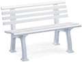 Plow & Hearth Weatherproof German PVC Outdoor Bench | Holds Up to 500 lbs | Garden Patio Porch Park Deck | Steel and Resin | White