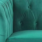 Living Room Chair, Modern Velvet Chesterfield Sofa Chair, Mid Century Single Sofa Couch Chair with Tufted Back and Rolled Arms, Accent Sofa Chair for Living Room Apartment, Green