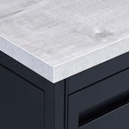 NBF Carbon L Shaped Executive Office Desk with Hutch - Durable Laminate Computer Desk with 3 Drawers - Modern Desk with Storage and Cabinet - Work Desk with Right Return (72" W x 96" D, Gray, Maple)