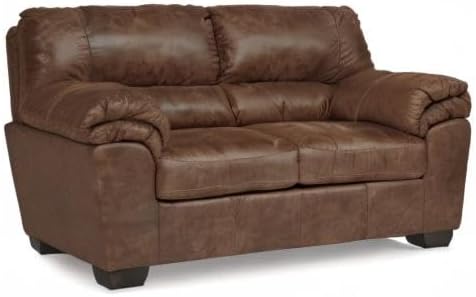 Signature Design by Ashley Bladen Faux Leather Loveseat, Brown