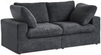 WJShome Love Seat Sofas,80.3" Down Filled Modular Sectional Sofas for Living Room,Cushion Covers Removable, Customizable Modular Sectional Couch for Apartment(Black)