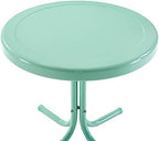 Crosley Furniture Griffith Weather Resistant Retro Metal Outdoor Side Table for Patio, Deck, Porch, Aqua