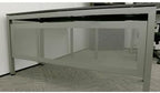 NBF at Work Reversible L Shaped Executive Office Desk - Durable Gray Laminate Computer Desk with Steel Frame - Modern Desk with 3 Grommet Holes - 60" W x 60" D Office Work Desk (Gray)