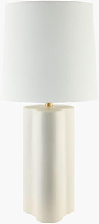 Livabliss Table Lamps, 27" Ocana Modern Bedside Nightstand Table Lamp for Bedroom Living Room Office, White Body with White Shade (27" H x 13" W x 13" D)