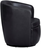 Pemberly Row Vintage Onyx Italian Leather Swivel Club Chair 2 Pack