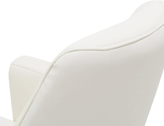 ZURI Geffen Genuine Leather Aluminum Base Low Back Executive Chair - White