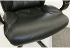 NBF Kingston Standard Executive Office Chair Desk Chair - Ergonomic Chairs with Adjustable Gas Lift and Tilt - Modern Office Chair with Dual Wheel Casters - Faux Leather Chair (Black, Mahogany)