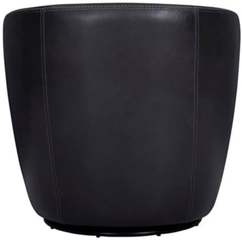 Pemberly Row Vintage Onyx Genuine Italian Leather Swivel Club Chair