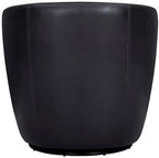 Pemberly Row Vintage Onyx Genuine Italian Leather Swivel Club Chair