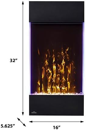 Napoleon Allure 32 inch Vertical Wall Mount Electric Fireplace - Black, NEFVC32H