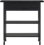 Leick Home Ironcraft Bookshelf, Solid Wood, 1 Drawer, 2 Shelves, Blackened Hardware, Slatted Sides, Easy Assembly, Black Wash, 12 in W x 30 in L x 30 in H, Item 11261-BK