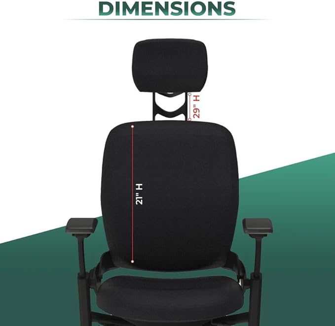 OFFICE LOGIX SHOP Leap V2 Chair with Headrest Bundle (Fabric, Black)