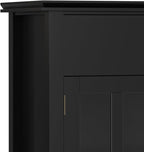 SIMPLIHOME Artisan Buffet - 60 inch Wide Solid Wood 4-Door Sideboard Buffet in Black, Transitional Storage Cabinet for Dining Room or Kitchen with Adjustable Shelves and Square Knobs