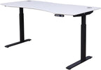 ApexDesk Elite Pro Series 71" x 33" Electric Height Adjustable Stand up Desk, Sit Stand Home Office Desk, Computer Desk - Curved White Top/Black Frame