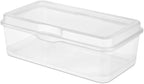 Sterilite Large FlipTop, Stackable Small Storage Bin with Hinging Lid, Plastic Container to Organize Desk at Home, Classroom, Office, Clear, 1-Pack