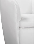 Pemberly Row Set of 2 Snow All Italian Leather Swivel Club Chair