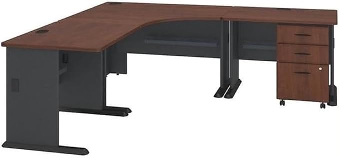 BOWERY HILL 84" Corner L-Shaped Desk in Hansen Cherry