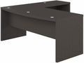 Bush Furniture L Shape Desk with Wire Management | Echo Collection Corner Bow Front Table for Home Office with Quick-To-Assemble Hardware | 72Wx77Lx30H