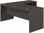 Bush Furniture L Shape Desk with Wire Management | Echo Collection Corner Bow Front Table for Home Office with Quick-To-Assemble Hardware | 72Wx77Lx30H
