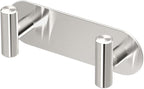 Gatco 1295 Modern Decor Wall Hook. Coat Hat Towel Robe Hook. For Entryway, Living, Kitchen, Bedroom. 2-hook. Satin Nickel on Premium Brass.