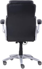 nbf signature series Avanti Ergonomic Executive Office Chair with Flip up Arms and Lumbar Support - Ideal for Home, Study - Modern Chairs with Iridescent Silver Finish, 30.5" D x 26.5" W, Black, Gray