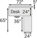 nbf signature series L Shaped Computer Desk for Office Ergonomic Corner Desk with Reversible Return Working PC Desk in Gray Laminate Brushed Nickel Steel Frame