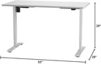 FLEXISPOT EN1 One-Piece Standing Desk 55"x28" White - 1" Thick Desktop, Home Office Use, Height Adjustable with 4 Memory Presets, Supports Multiple Monitors, 2 Packages