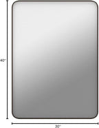 ANDY STAR Bathroom Mirrors for Wall, 30"x40" Bronze Bathroom Mirror, Rounded Rectangle Mirror, Framed in Premium Stainless Steel with Brushed Finish