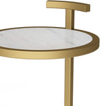 SIMPLIHOME Brook Contemporary 10 Inch Wide Metal C Side Table in White / Gold, For the Living Room and Bedroom