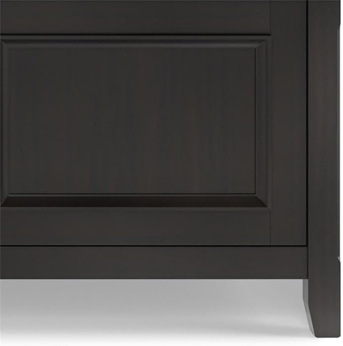 SIMPLIHOME Amherst 72-inch Wide Solid Wood Low TV Stand in Hickory Brown, Transitional-Style Media Console for Living Room with Cable Management, Fits 80" TVs