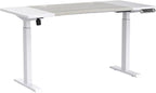 Radlove Dual Motor Height Adjustable Standing Desk, 63 x 30 Height Adjustable Computer Desk Sit Stand Desk Home Office Desks with Splice Board 265 lb Load Capacity White Frame + White Top