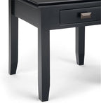 SIMPLIHOME Artisan SOLID WOOD 21 inch Wide Square Transitional End Side Table in Black for the Living Room and Bedroom