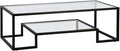 Henn&Hart 54" Wide Rectangular Coffee Table in Blackened Bronze, Modern coffee tables for living room, studio apartment essentials