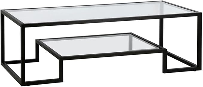 Henn&Hart 54" Wide Rectangular Coffee Table in Blackened Bronze, Modern coffee tables for living room, studio apartment essentials