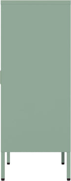 Manhattan Comfort Naomi Modern Metal Accent Cabinet, Minimalist Storage Cabinet with Doors & Adjustable Shelves, Vented Doors, Sturdy Steel Build, Versatile & Multi-Purpose Home Furniture, Green