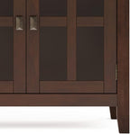 SIMPLIHOME Artisan Buffet - 60 inch Wide Solid Wood 4-Door Sideboard Buffet in Russet Brown, Transitional Storage Cabinet for Dining Room or Kitchen with Adjustable Shelves and Square Knobs