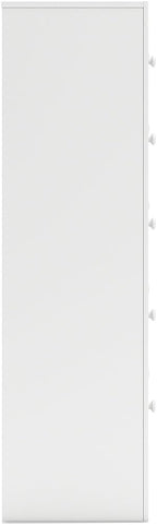 Signature Design by Ashley Mollviney Coastal 5-Drawer Chest of Drawers with Safety Stop and Scalloped Detailing, White