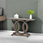 Tribesigns 55 inches Console Table with Unique Base, Vintage Wooden Entryway Sofa Table, Unique Long Accent Hallway Table for Decoration and Organization (Brown)