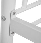 Karl Home White Bunk Bed Twin Over Twin, Metal Bunk Bed with Built-in Ladder and Safety Guardrail, Space-Saving Bunk Beds for Kids, Teens & Adults, No Box Spring