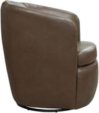 Pemberly Row Set of 2 Vintage Brown All Italian Leather Swivel Club Chair