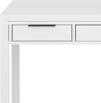 SIMPLIHOME Hollander Desk - 60-Inch Wide Solid Wood Writing Desk in White, Contemporary Home Office Computer Table for Workspace or Study with 2 Drawers and Flip-Down Keyboard Tray