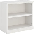 30" Bookcase, White Floor Standing Bookshelf, 2-Tier Display Shelves Open Storage Organizer, Book Case for Living Room Hallway Kitchen Home Office Bedroom, White 2 Tiers