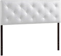 Bohemian Bliss Modern and Faux Leather Upholstered Headboard White/King