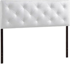Bohemian Bliss Modern and Faux Leather Upholstered Headboard White/King