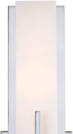 Possini Euro Design Midtown Modern Wall Mount Light Sconce Chrome Hardwired 15" High Fixture Rectangular Opal White Glass for Bedroom Bathroom Bedside Living Room Home Hallway Dining Kitchen