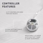 Serta Waterproof Heated Mattress Pad - Electric Bed Warmer with 10 Heat Settings, Auto Shut Off Timer, ETL Certified Electric Mattress Pad, Elastic Deep Pocket, Machine Washable, White Full